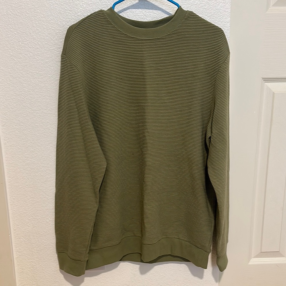 H&M Green Crewneck Sweater Casual Cotton Blend